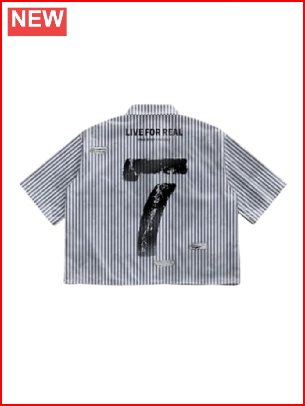 Men's Y2K Striped Cropped Button Up Short Sleeve Crop Top Shirt